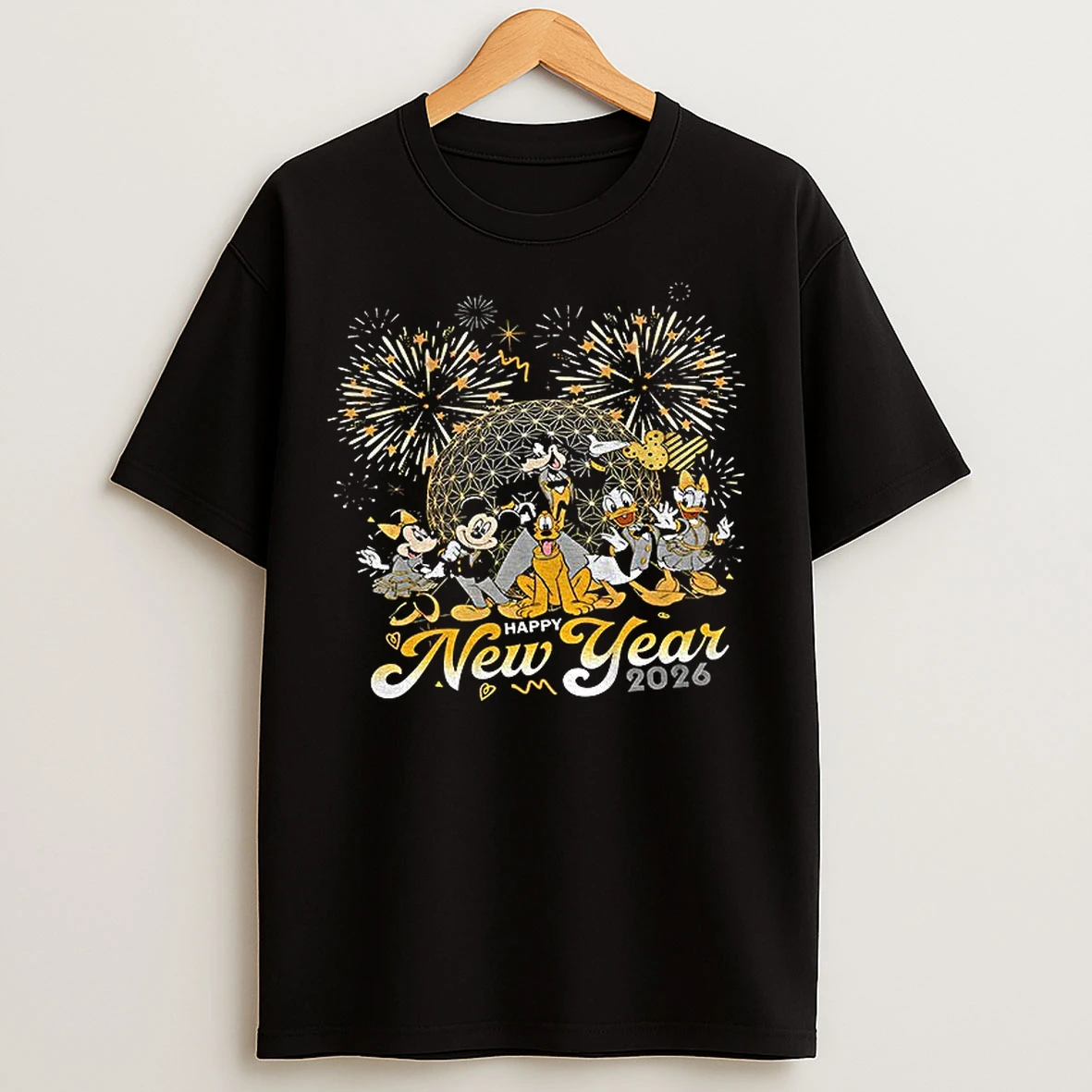 Classic Happy New Year 2026 Mickey And Friends Epcot T Shirts