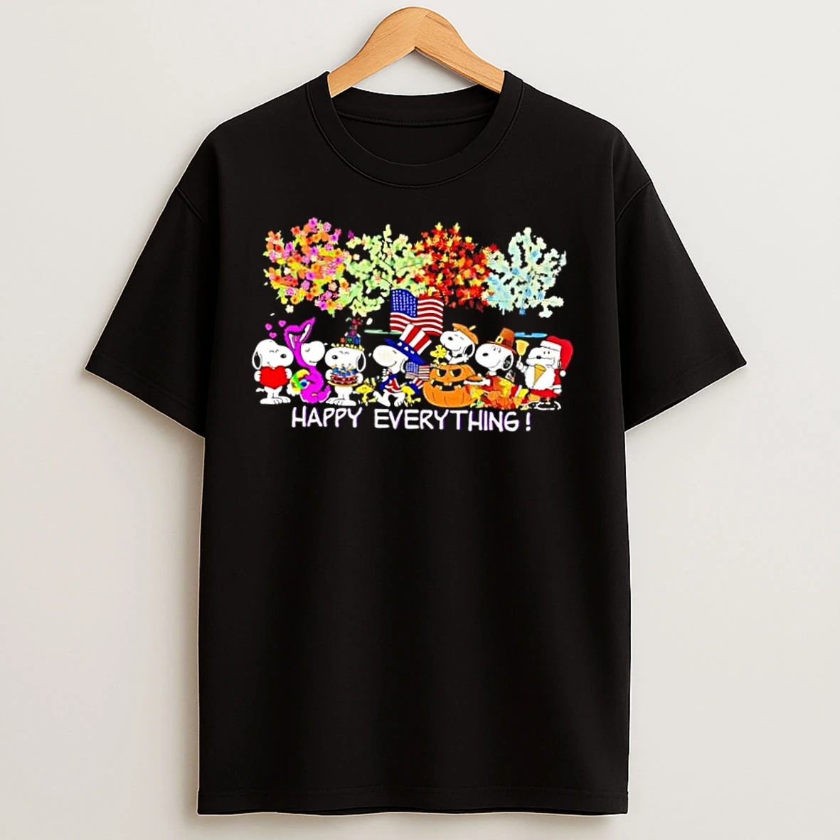 Classic Happy Everything Snoopy Christmas Funny Cartoon T Shirts