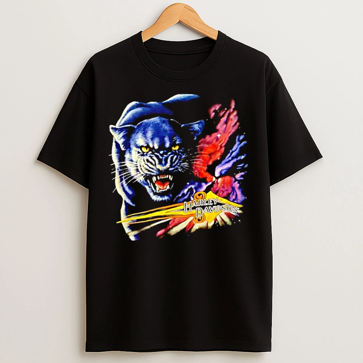 Classic Harley Davidson Black Panthers T Shirts