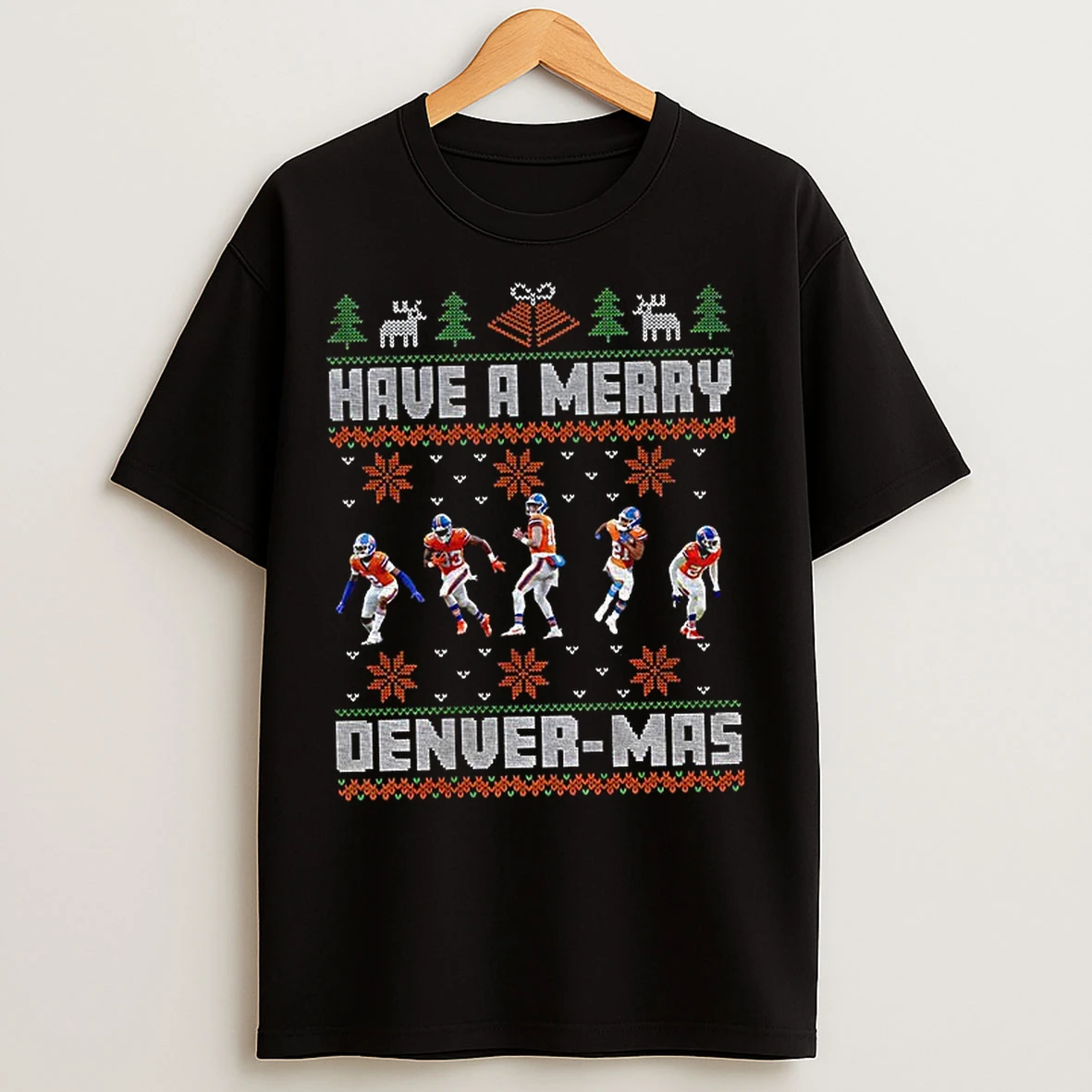 Classic Have A Merry Denver Mas Football Denver Broncos Nfl Christmas T Shirts