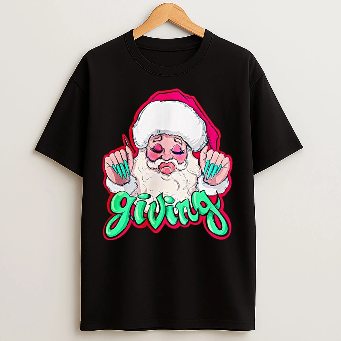 Classic He Is Giving Santa Christmas T Shirts