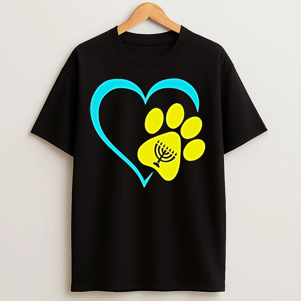 Classic Heart Dog Paw Print T Shirts