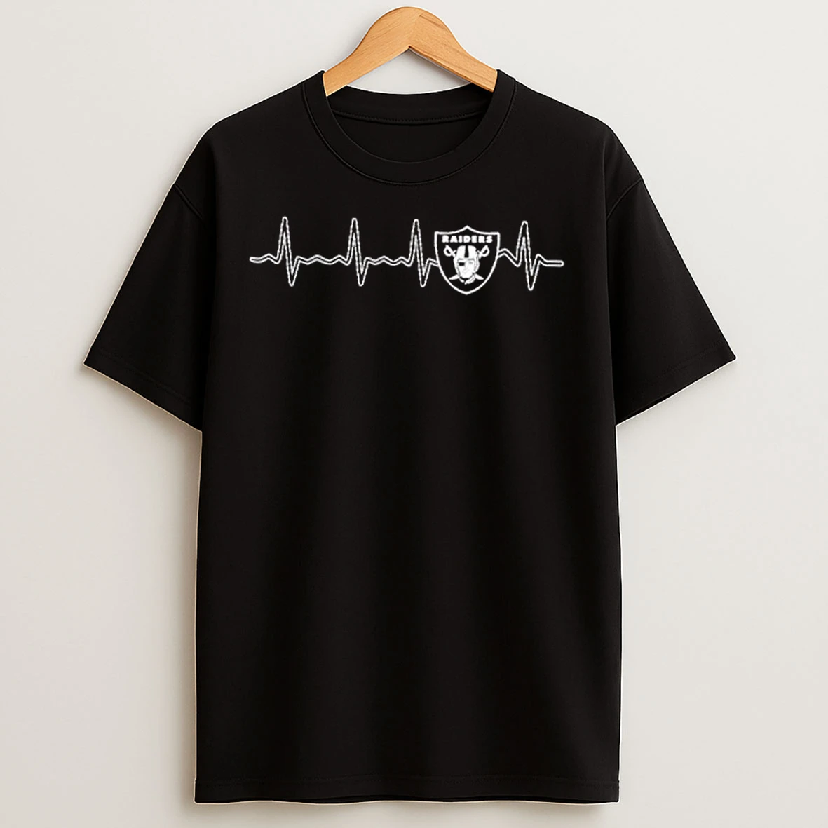 Classic Heartbeat Las Vegas Raiders Football Logo Graphic T Shirts