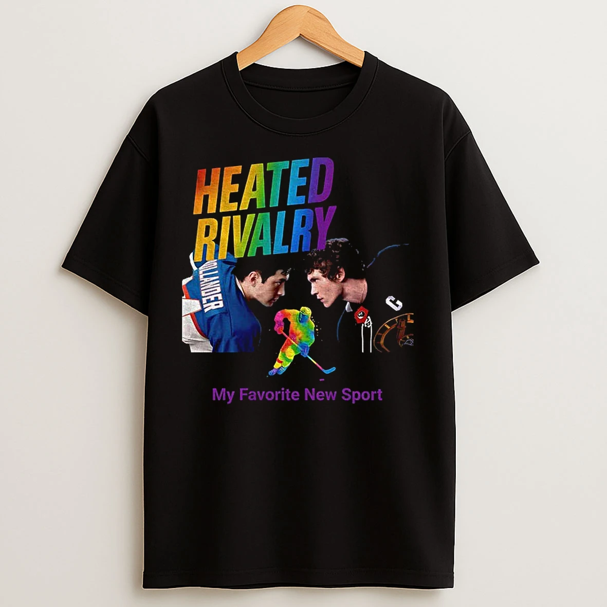 Classic Heated Rivalry Gay Hockey Pride Lgbtq Rainbow Hockey Graphic T Shirts