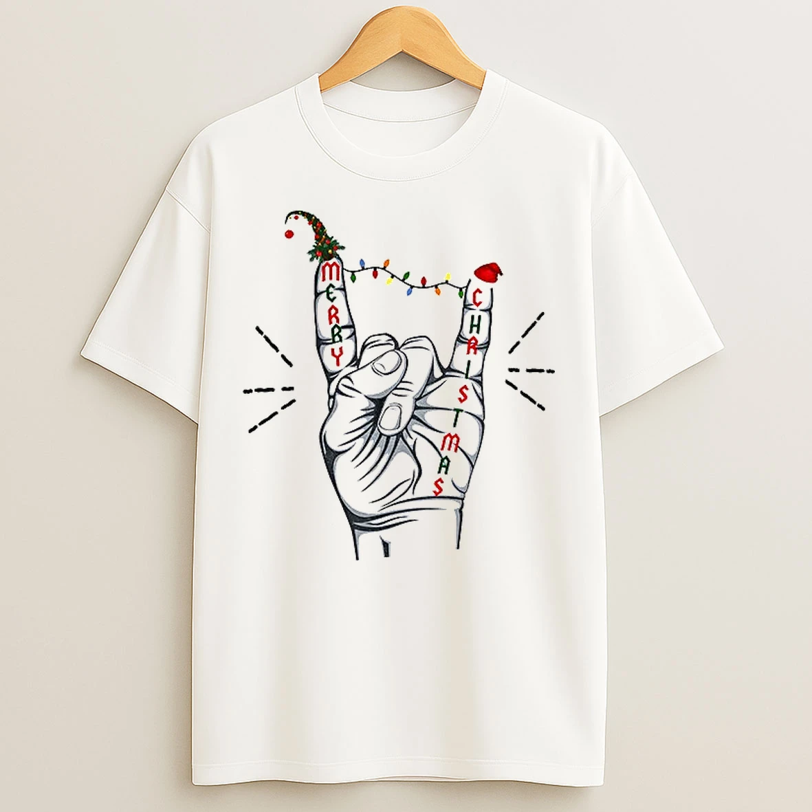 Classic Heavy Metal Rock Horns Christmas T Shirts