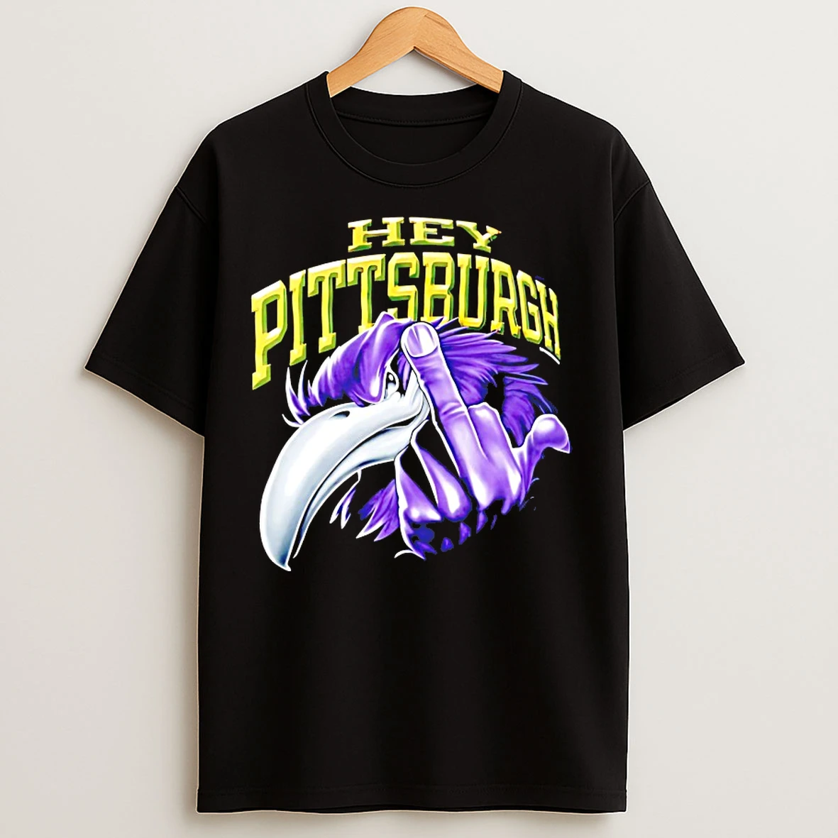 Classic Hey Pittsburgh Mascot The Middle Finger T Shirts