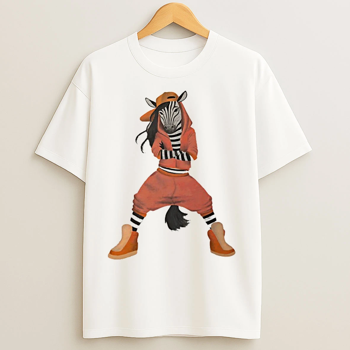 Classic Hip Hop Zebra Painted T Shirts