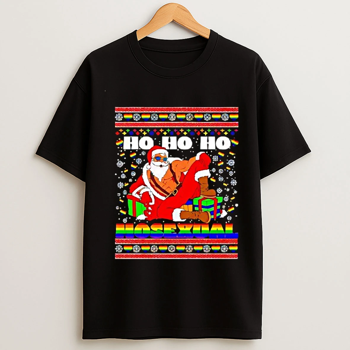 Classic Ho Ho Ho Santa Homosexual Christmas Ugly T Shirts