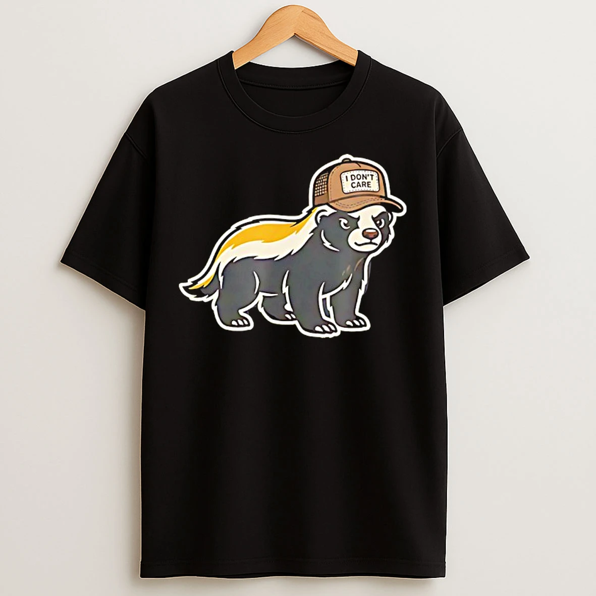 Classic Honey Badger I Dont Care Trucker Fuuny T Shirts