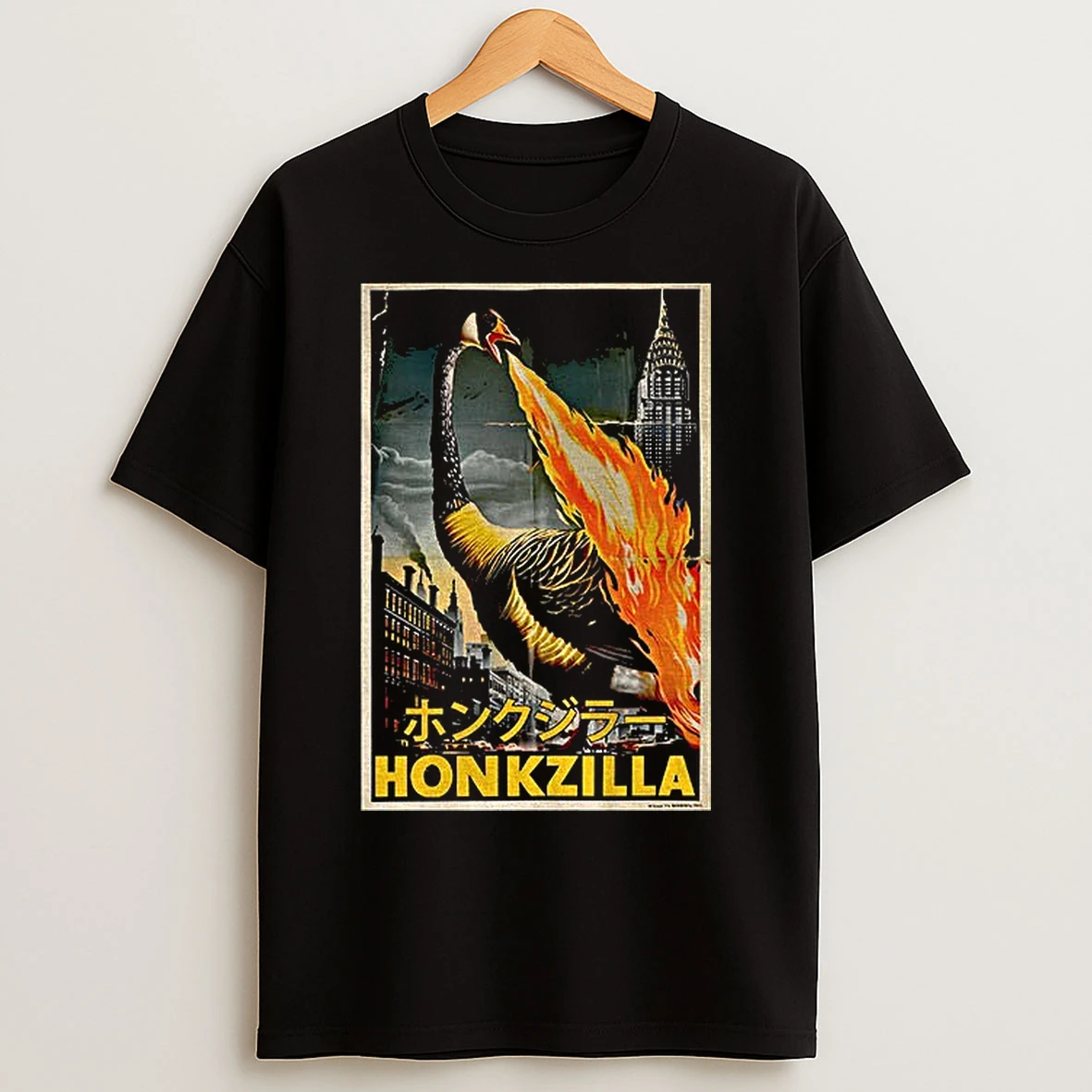 Classic Honkzilla Goose Retro Japanese Movie T Shirts