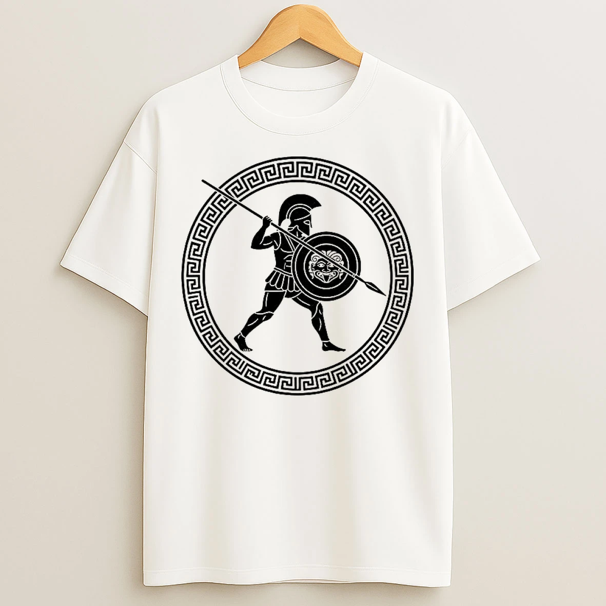 Classic Hoplite Ancient Greek Warrior Logo T Shirts