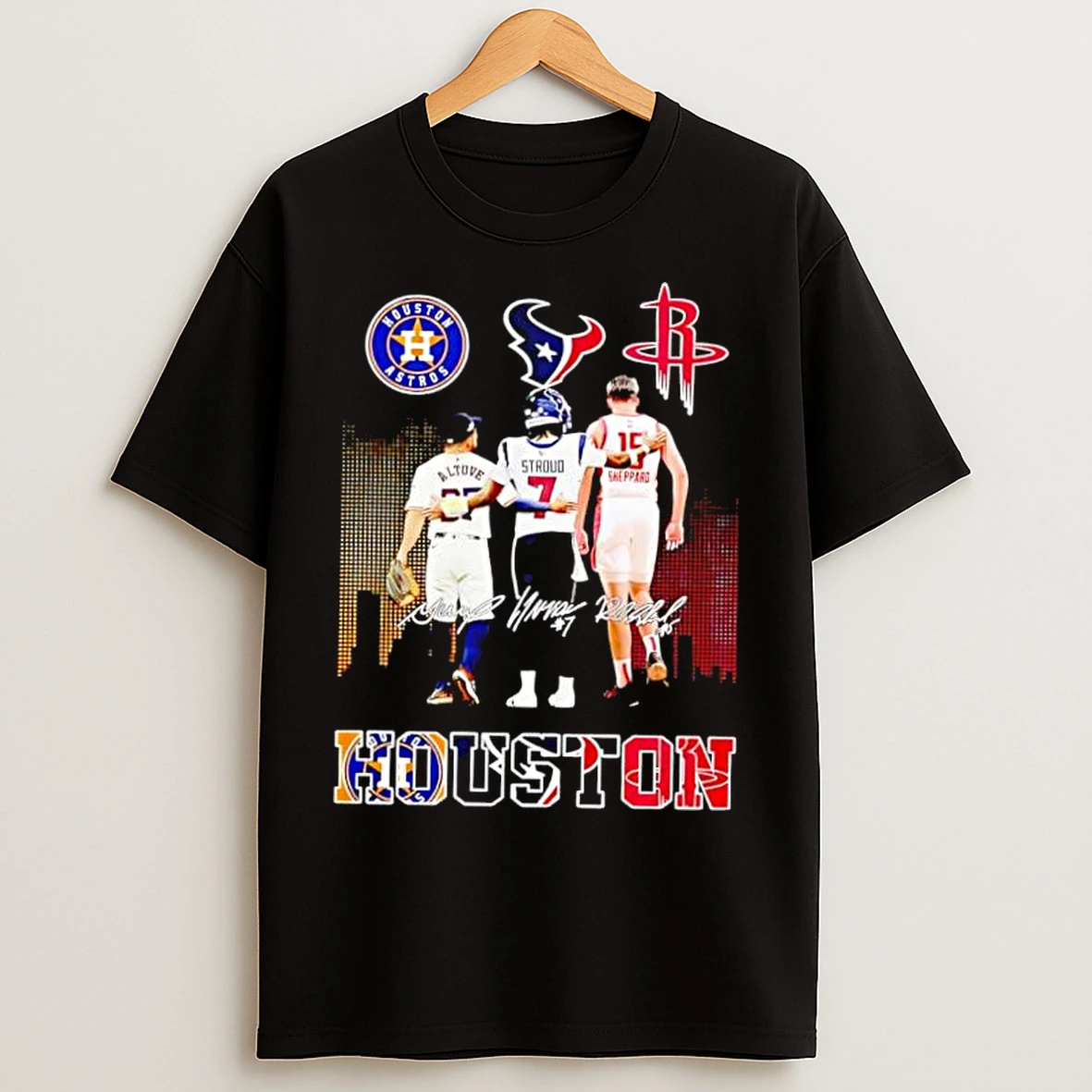 Classic Houston Astros Jose Altuve Texans C J Stroud Rockets Reed Sheppard 2025 T Shirts