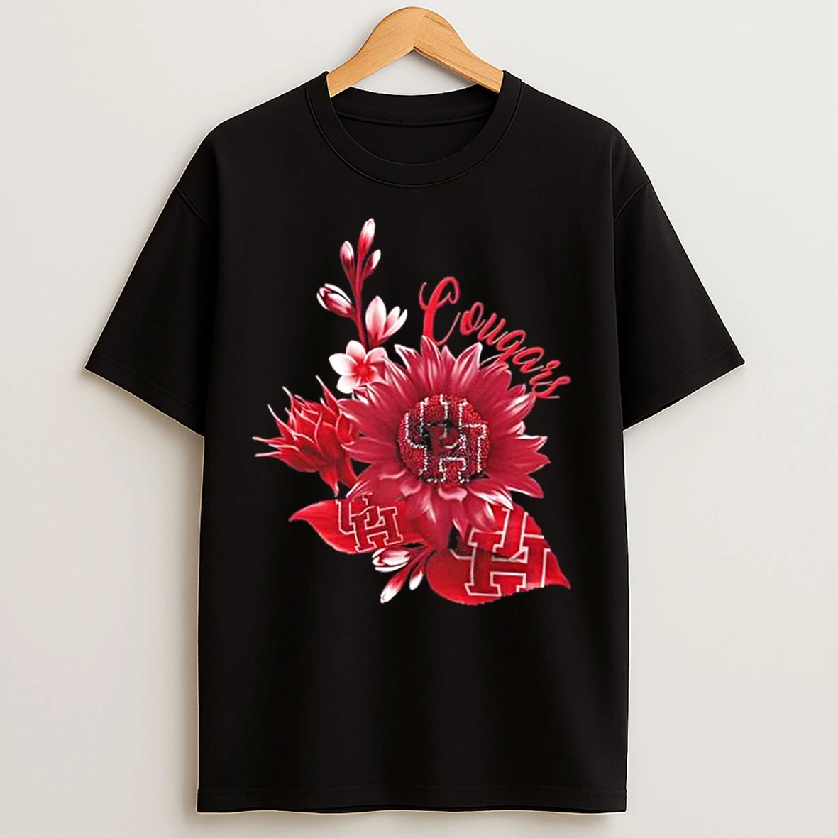 Classic Houston Cougars Football X Sunflower Floral T Shirts