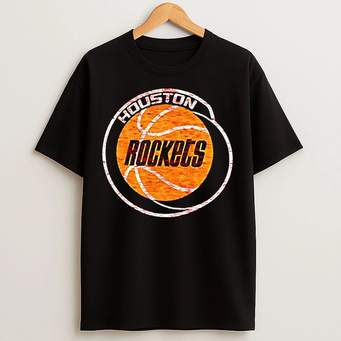 Classic Houston Rockets Mens Hardwood Classics Premier Franklin Logo T Shirts