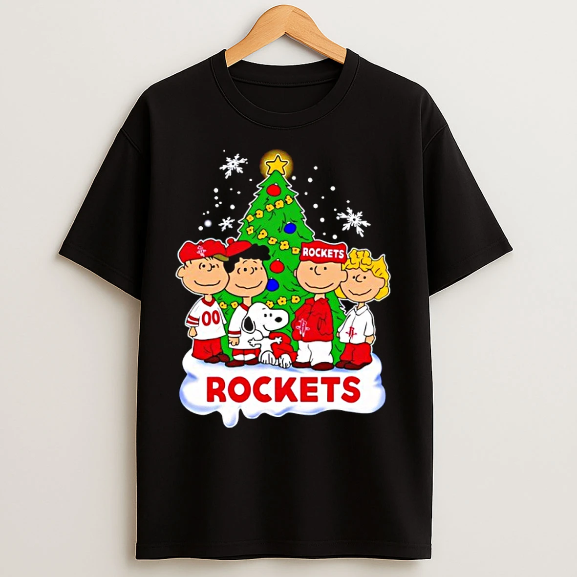 Classic Houston Rockets X Snoopy The Peanuts Holiday Christmas T Shirts