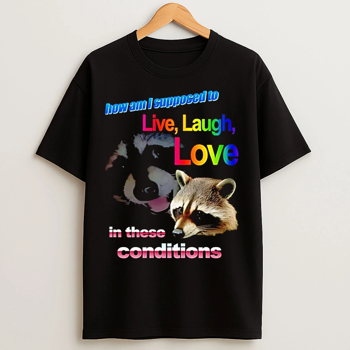 Classic How Am I Supposed To Live Laugh Love In The These Conditions Raccoon T Shirts