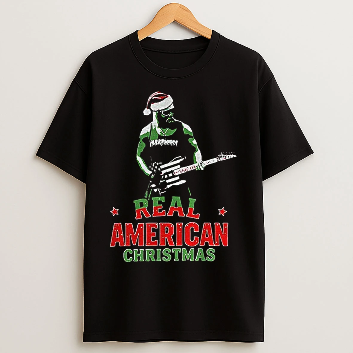 Classic Hulk Hogan Santa Hat Real American Christmas T Shirts