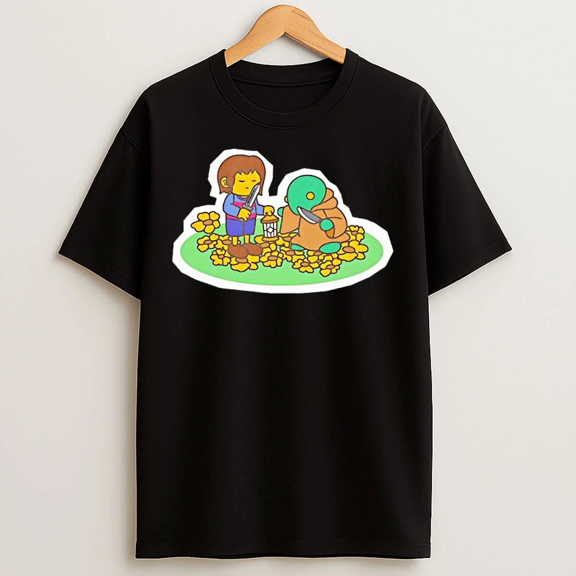 Classic Human And Tonberry Character Graphic T Shirts