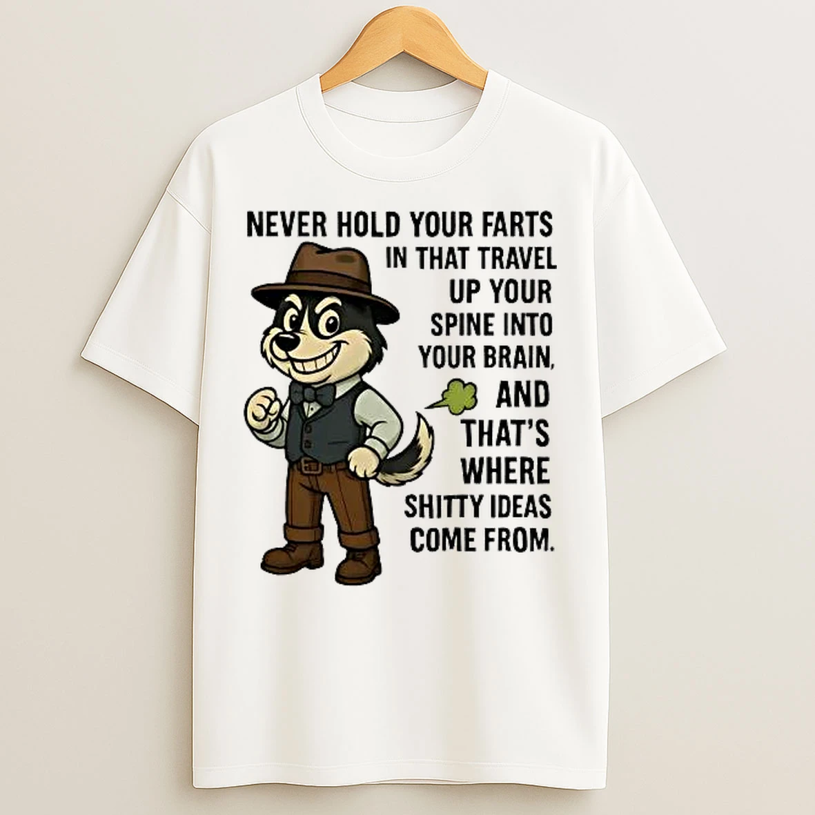 Classic Husky Never Hold Your Farts That Travel Up Your Spine Into Your Brain T Shirts