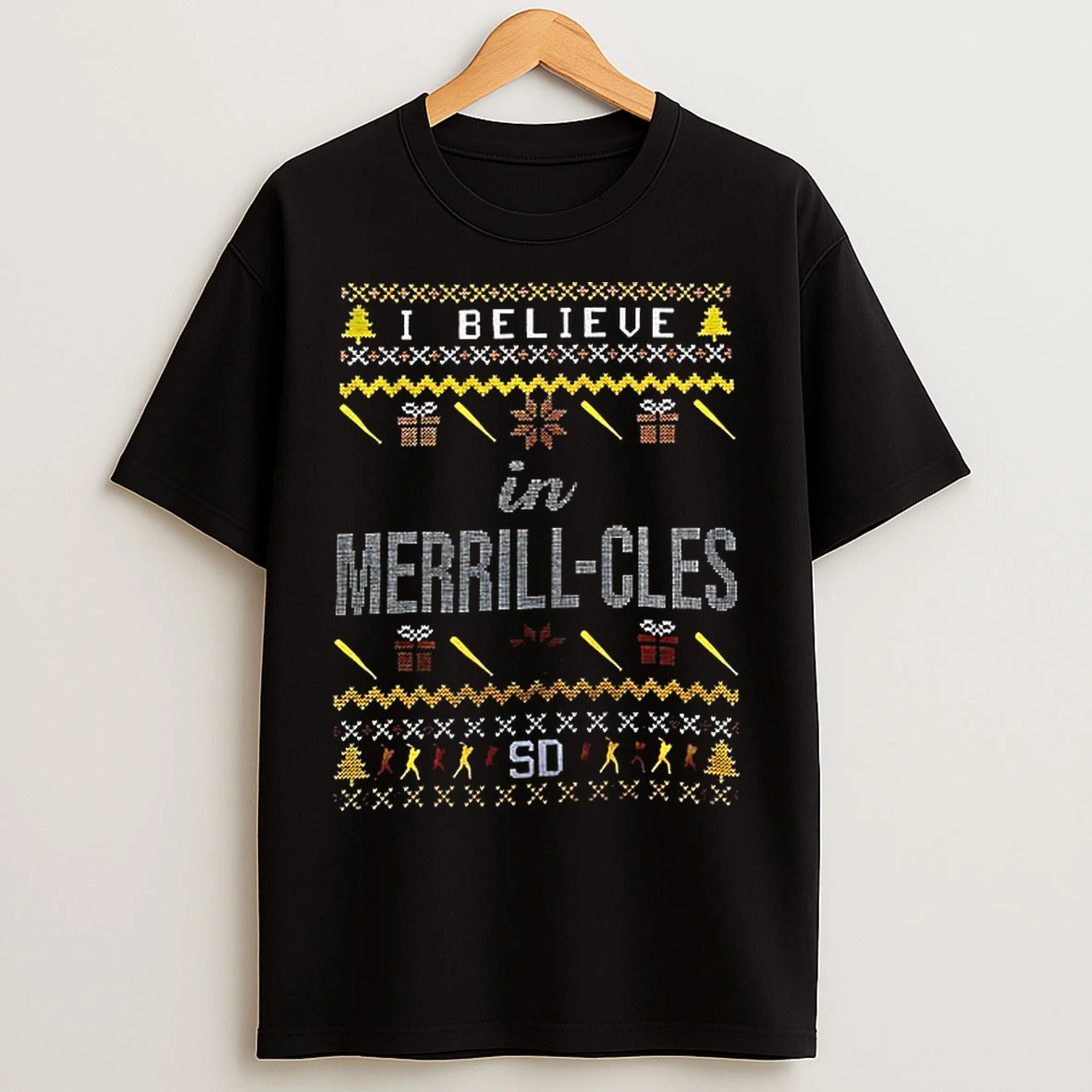 Classic I Believe In Merrillcles San Diego Padres Ugly Xmas T Shirts