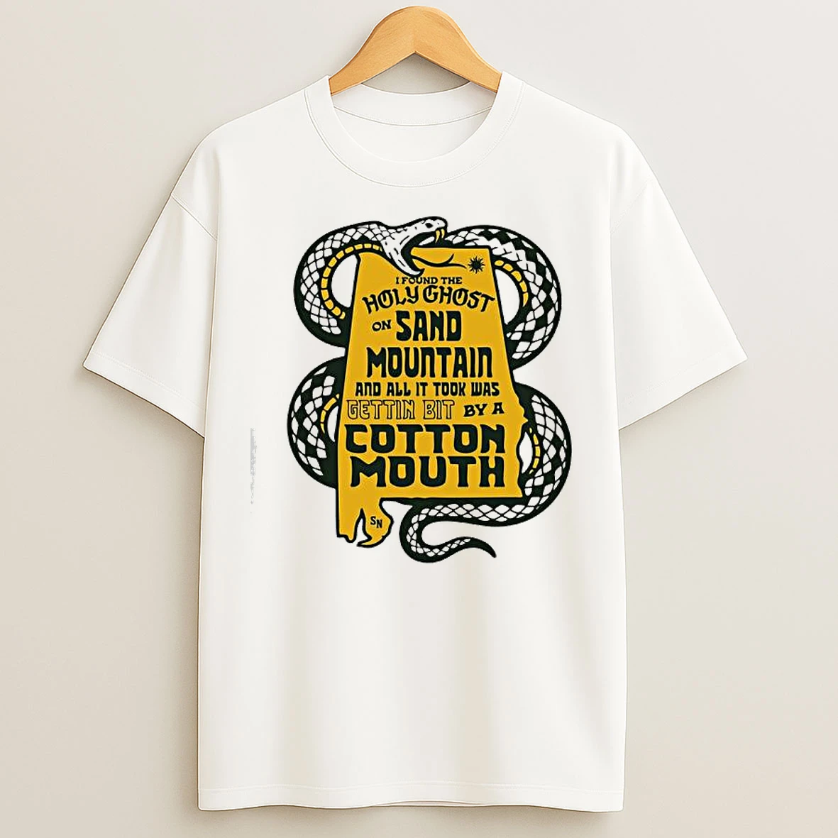 Classic I Found The Holy Ghost On Sand Mountain And All It Took Was Gettin Bit By A Cotton Mouth T Shirts