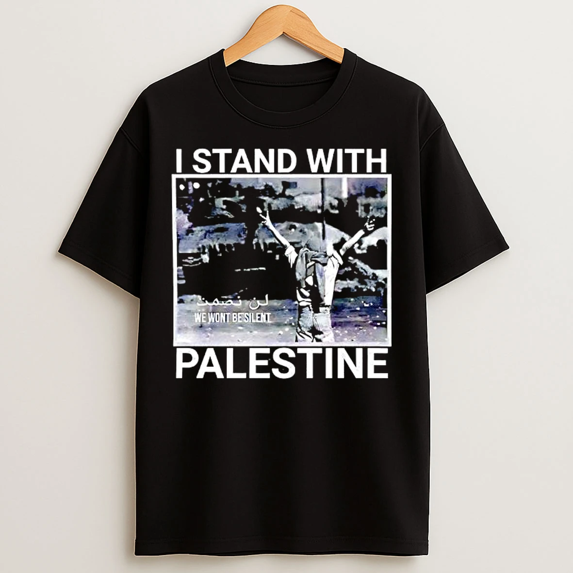 Classic I Stand With Palestine We Wont Be Silent Graphic T Shirts