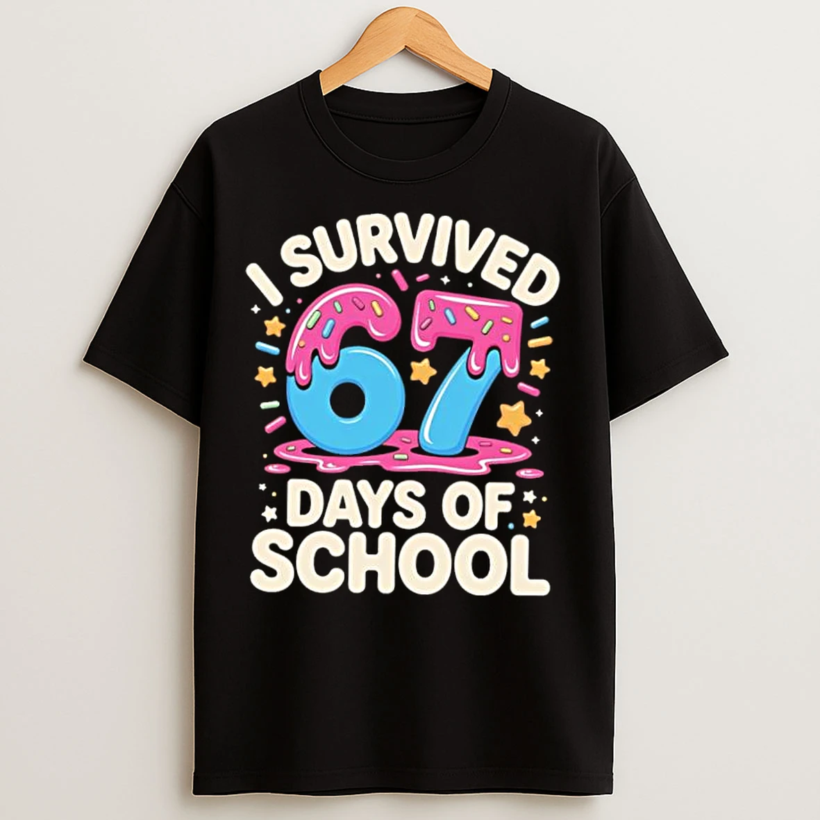 Classic I Survived 67 Days Of School Funny Meme Teacher T Shirts