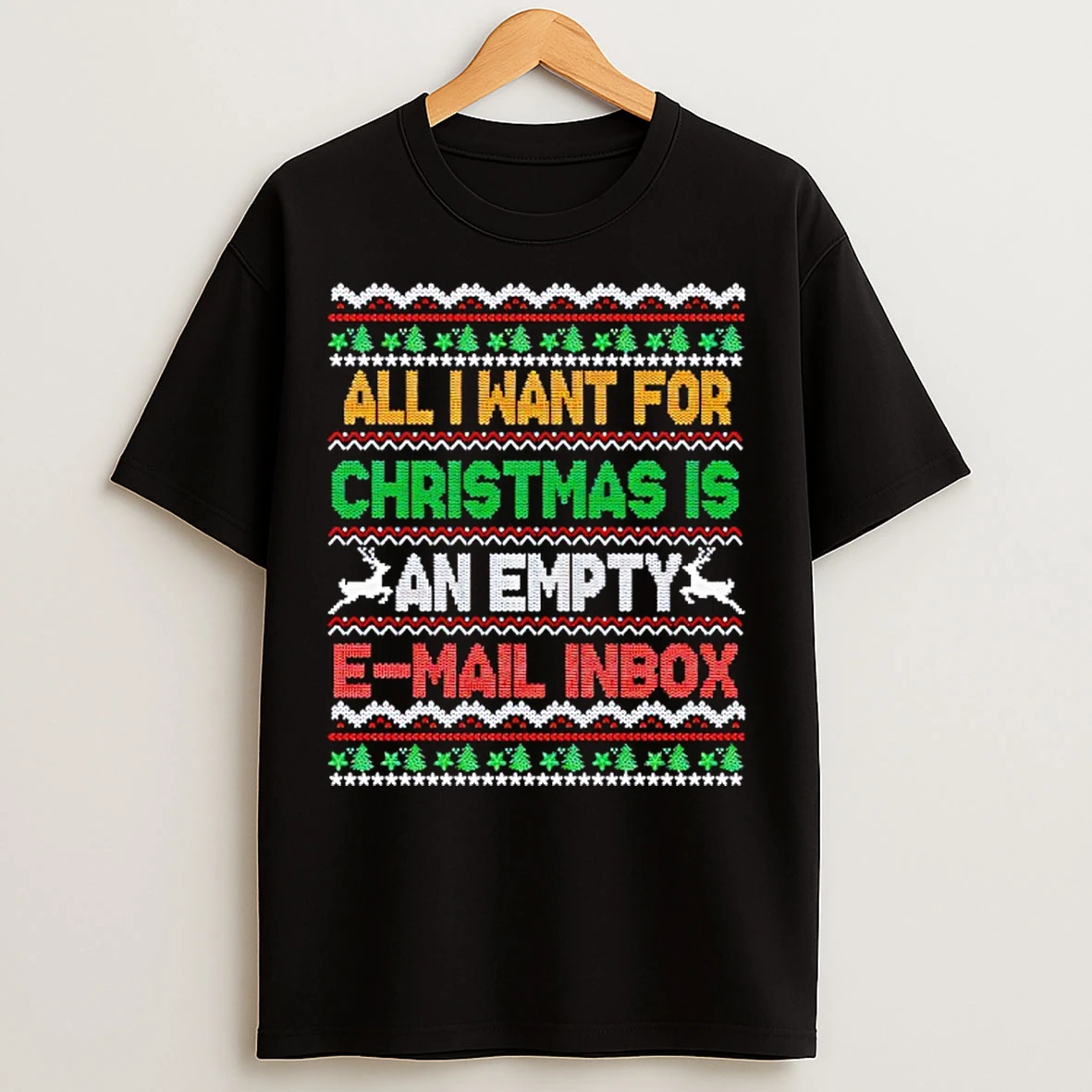 Classic I Want An Empty Email Inbox For Christmas Ugly T Shirts