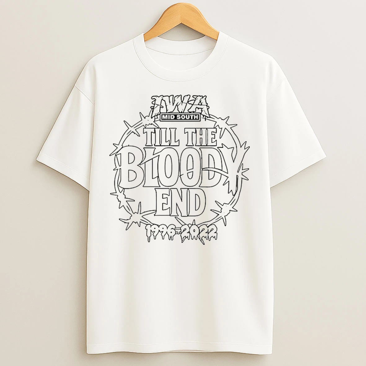Classic Iwa Mid South Till The Bloody End 1996 2022 T Shirts