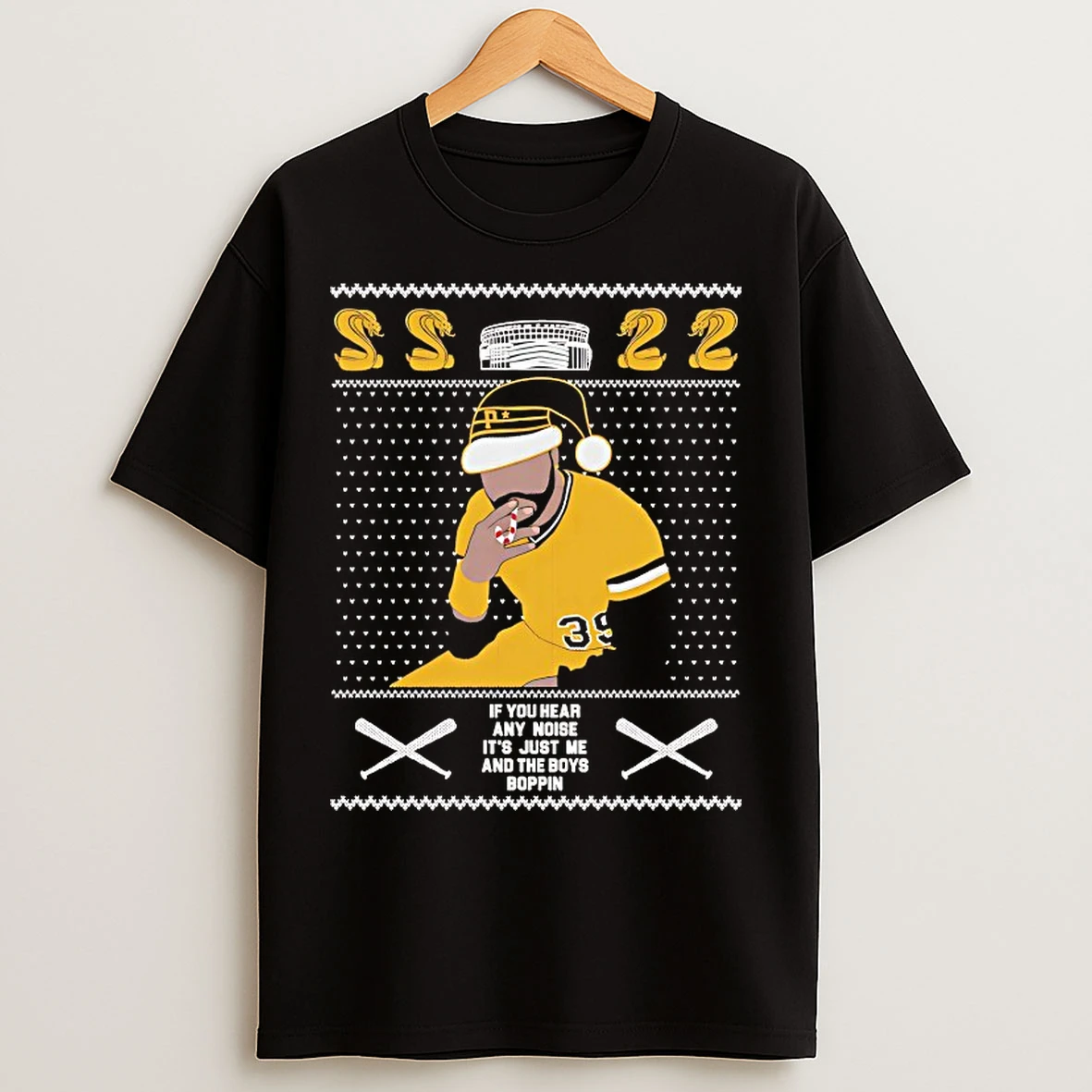 Classic If You Hear Any Noise Its Just Me And The Boys Boppin Christmas T Shirts