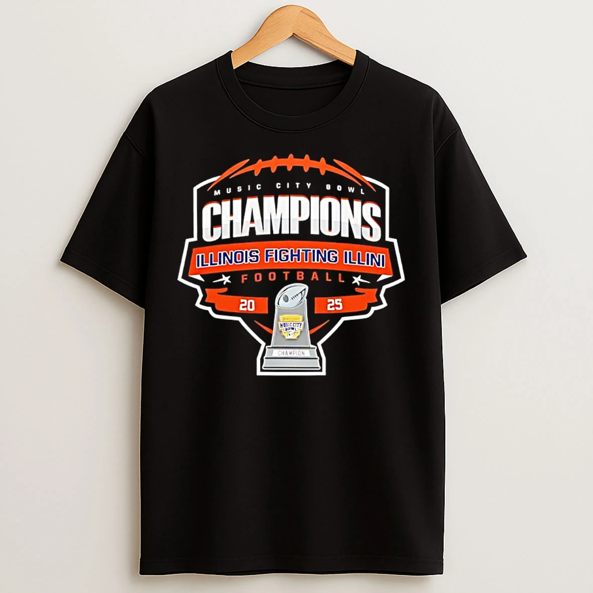 Classic Illinois Fighting Illini 2025 Music City Bowl Champions Logo T Shirts