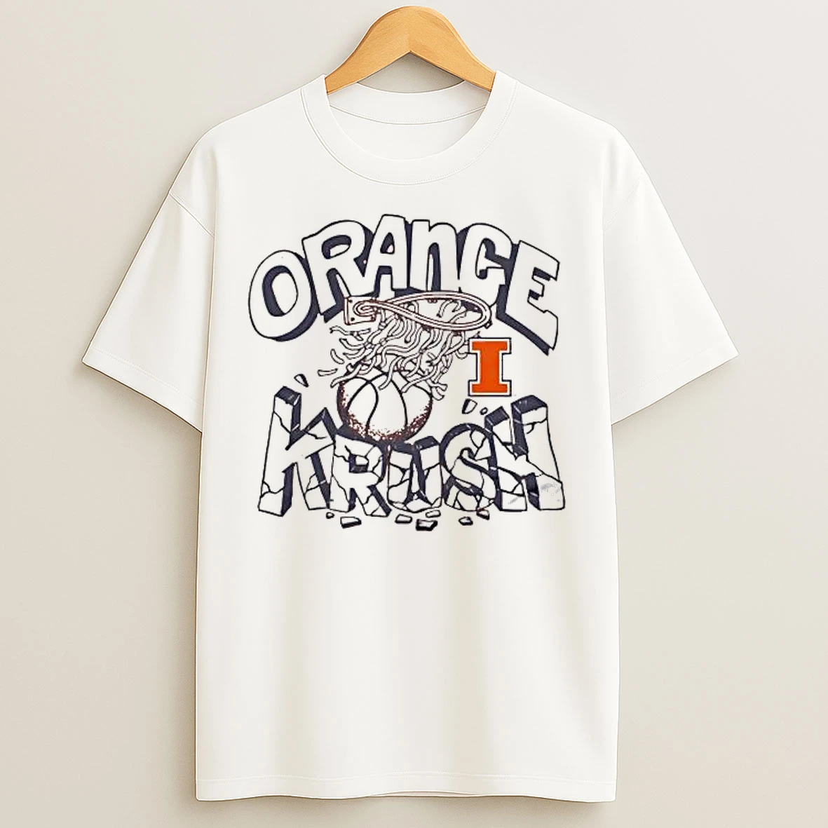 Classic Illinois Fighting Illini Basketball Orange Krush T Shirts