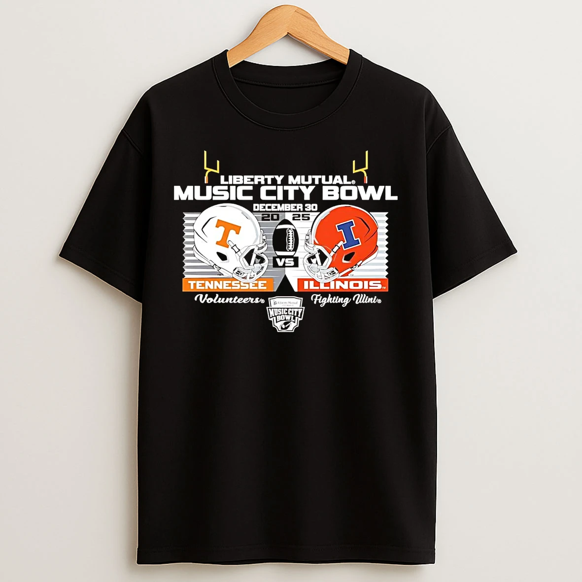 Classic Illinois Fighting Illini Vs Tennessee 2025 Liberty Mutual Music City Bowl T Shirts