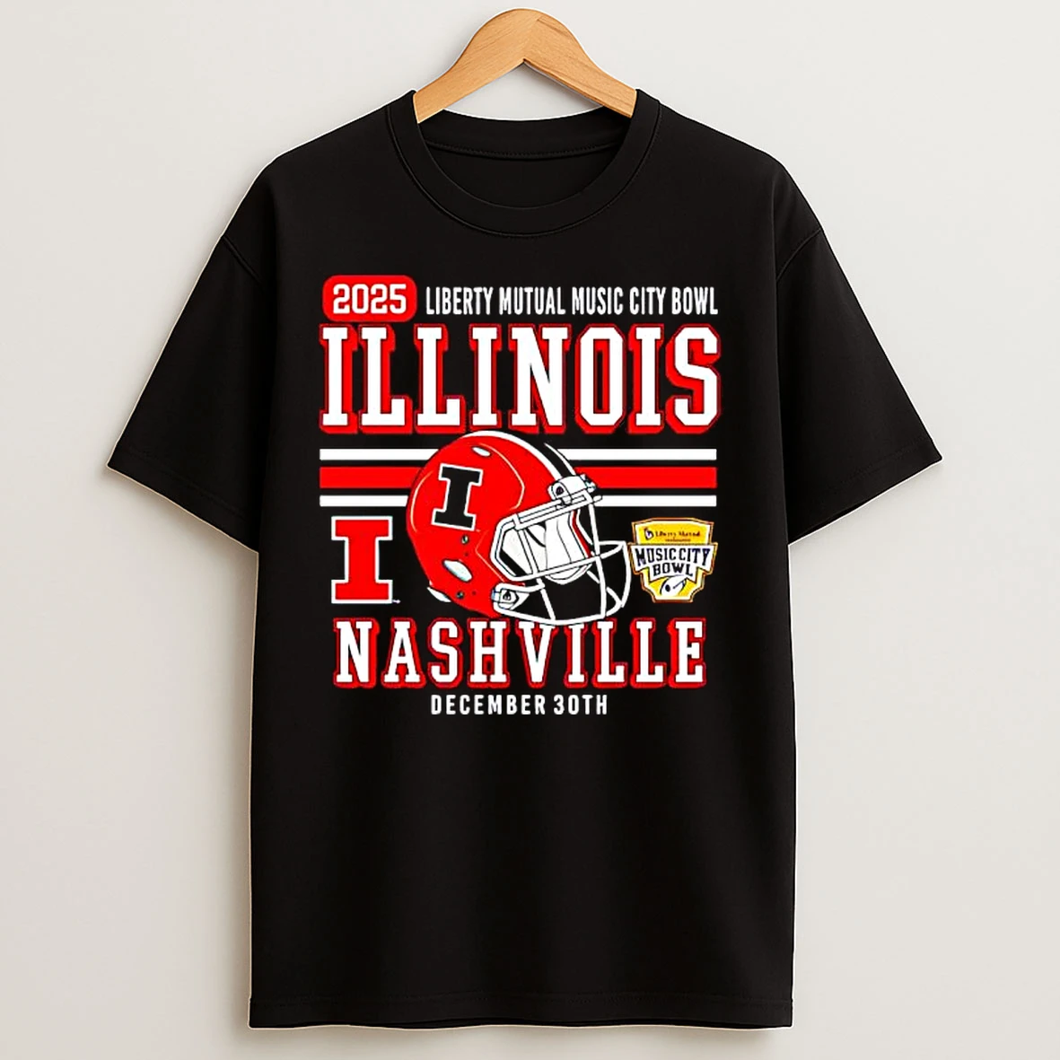 Classic Illinois Football 2025 Liberty Mutual Music City Bowl Dec 30th T Shirts