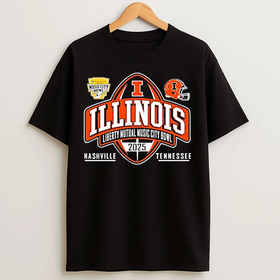 Classic Illinois Football Adult 2025 Music City Bowl Nashville Tennessee T Shirts