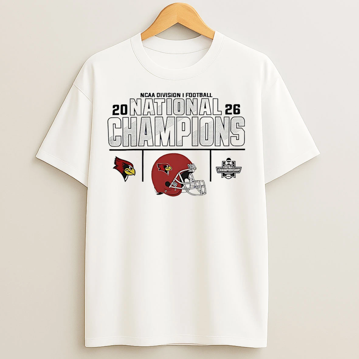 Classic Illinois State Redbirds 2026 Division I Football National Champions Helmet T Shirts