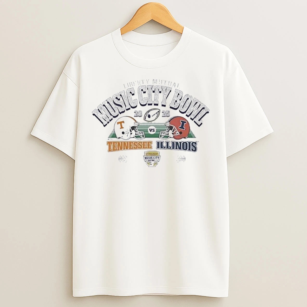 Classic Illinois Vs Tennessee Music City Bowl Helmet Matchup T Shirts