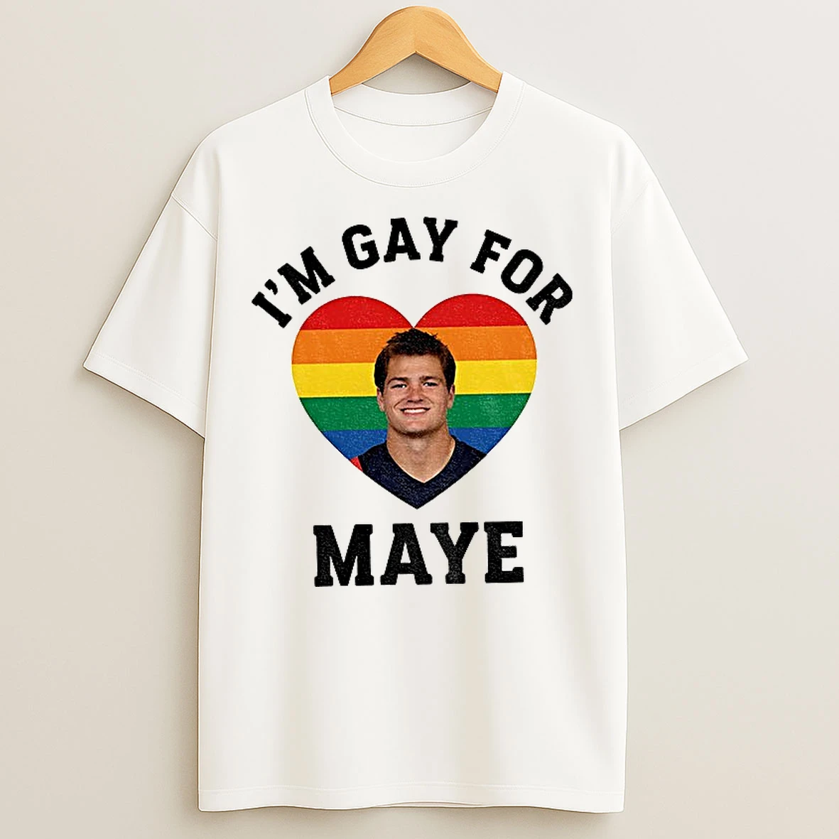 Classic Im Gay For Maye New England Football Lgbt Colorful Heart T Shirts