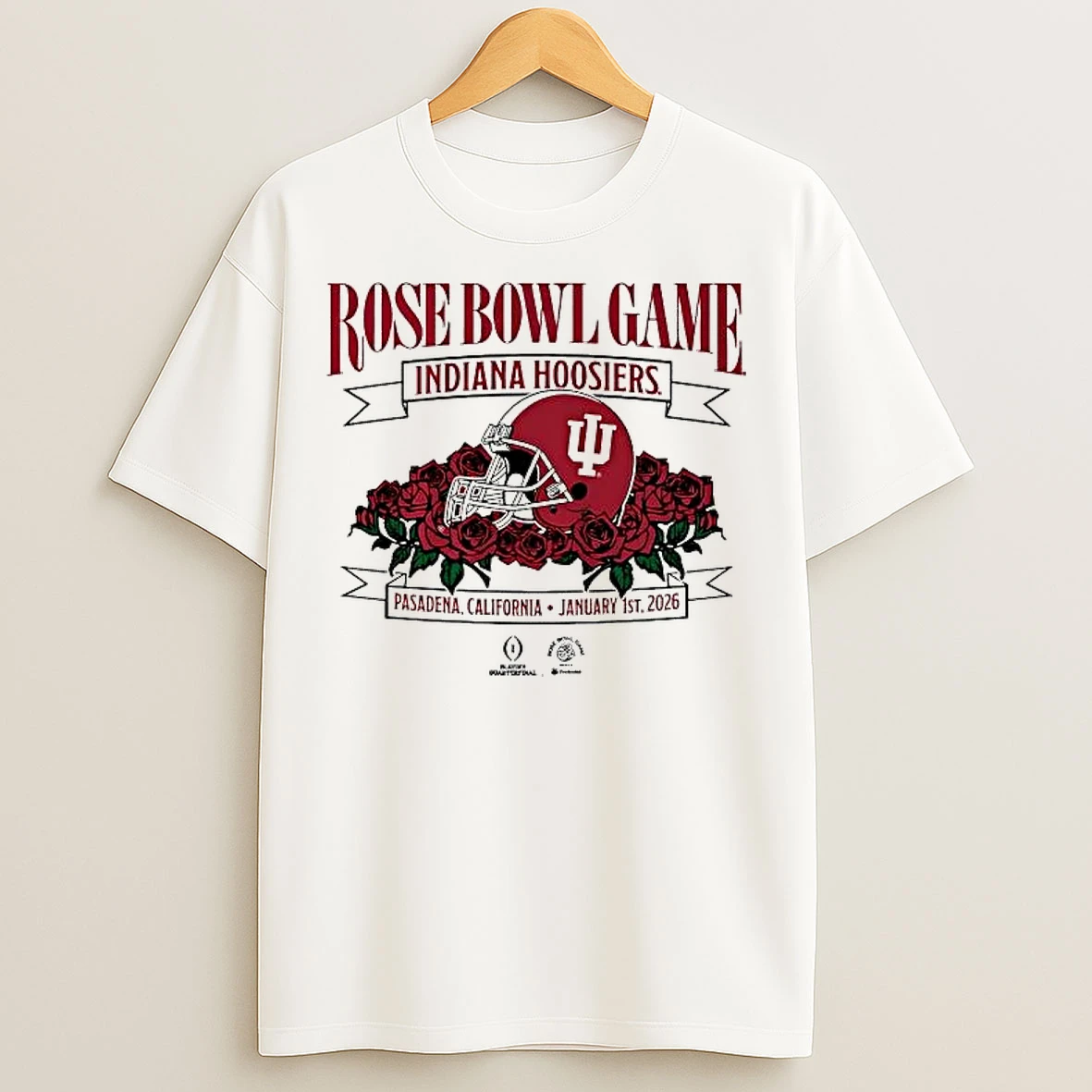 Classic Indiana Football 2025 Rose Bowl Game Helmet Rose T Shirts