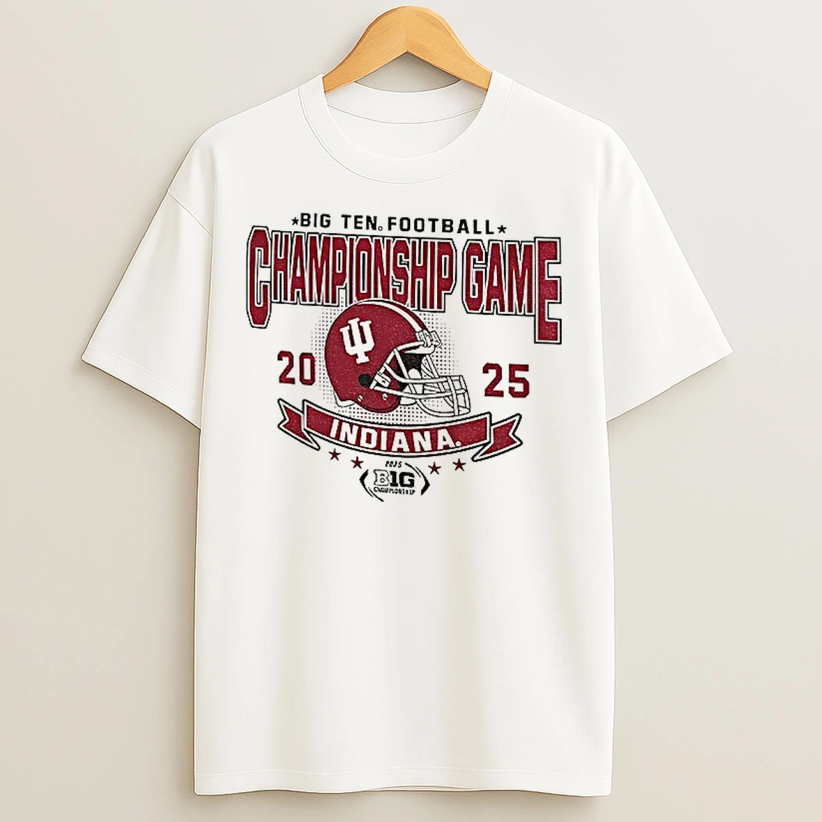 Classic Indiana Hoosiers 2025 Big 10 Football Championship Game Logo T Shirts