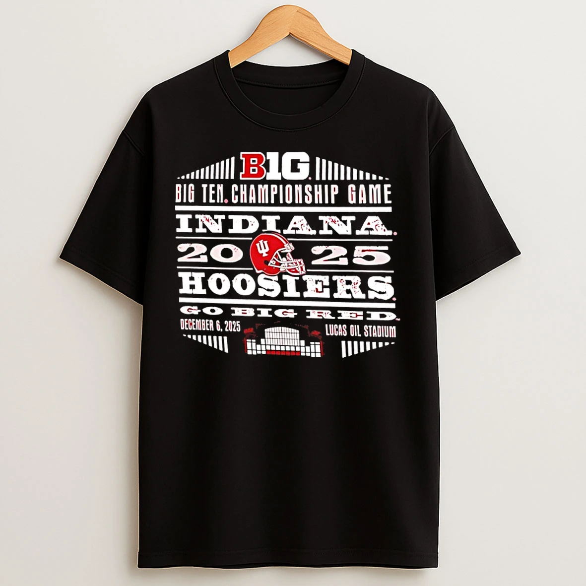Classic Indiana Hoosiers 2025 Big 10 Football Championships Go Big Red T Shirts
