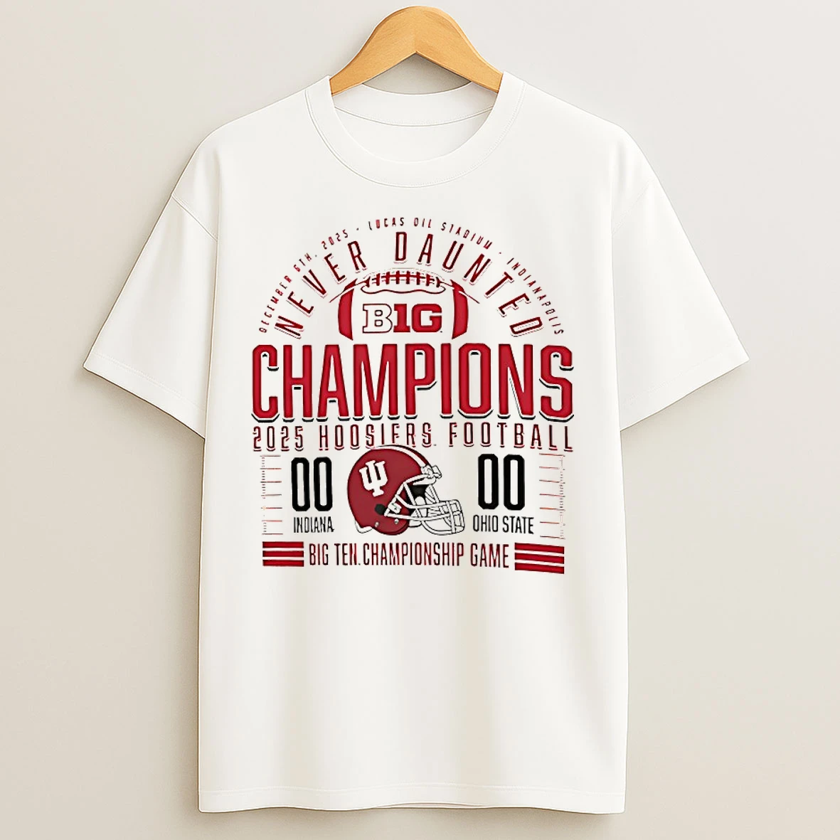 Classic Indiana Hoosiers 2025 Big Ten Football Champions Score T Shirts