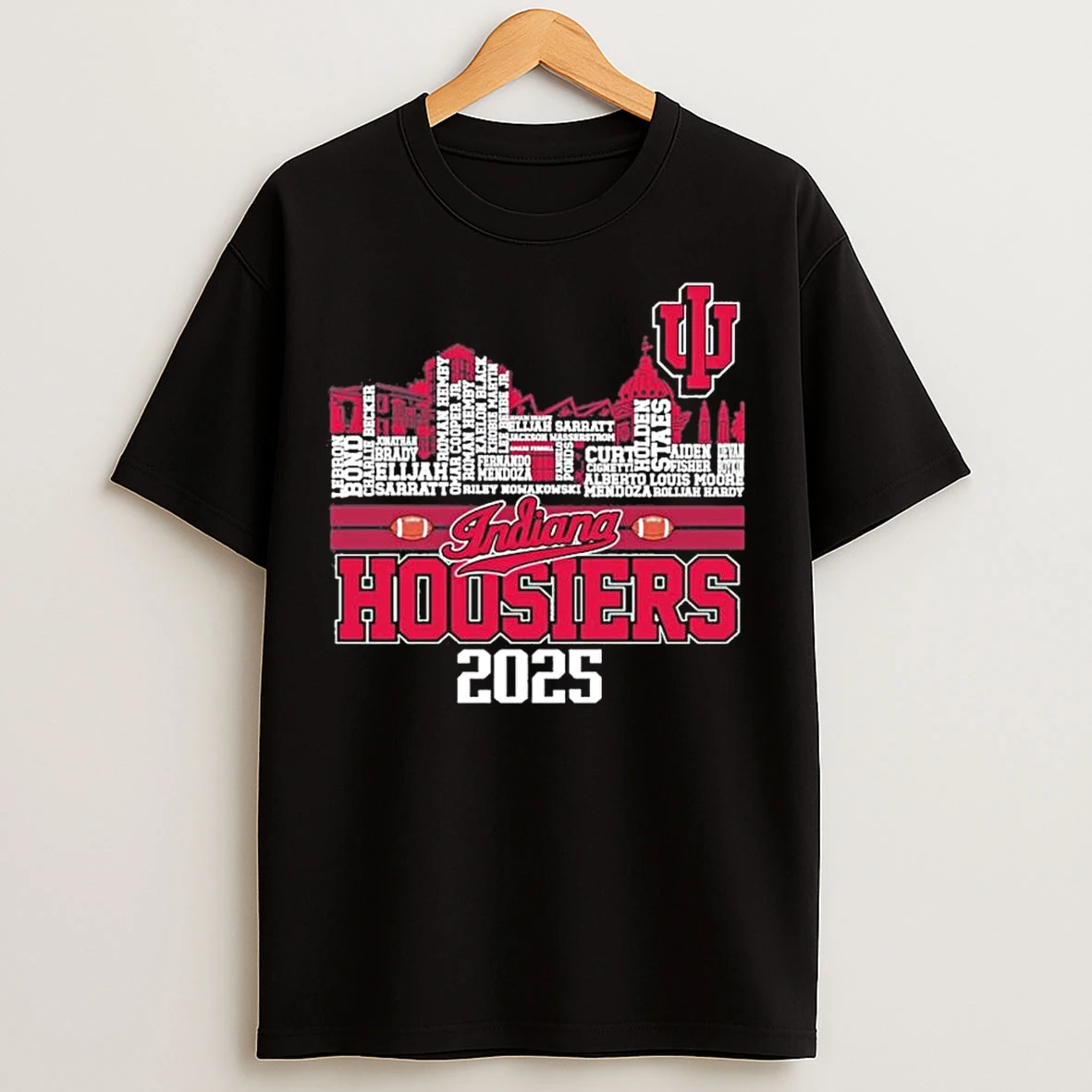 Classic Indiana Hoosiers 2025 Skyline Players Name T Shirts