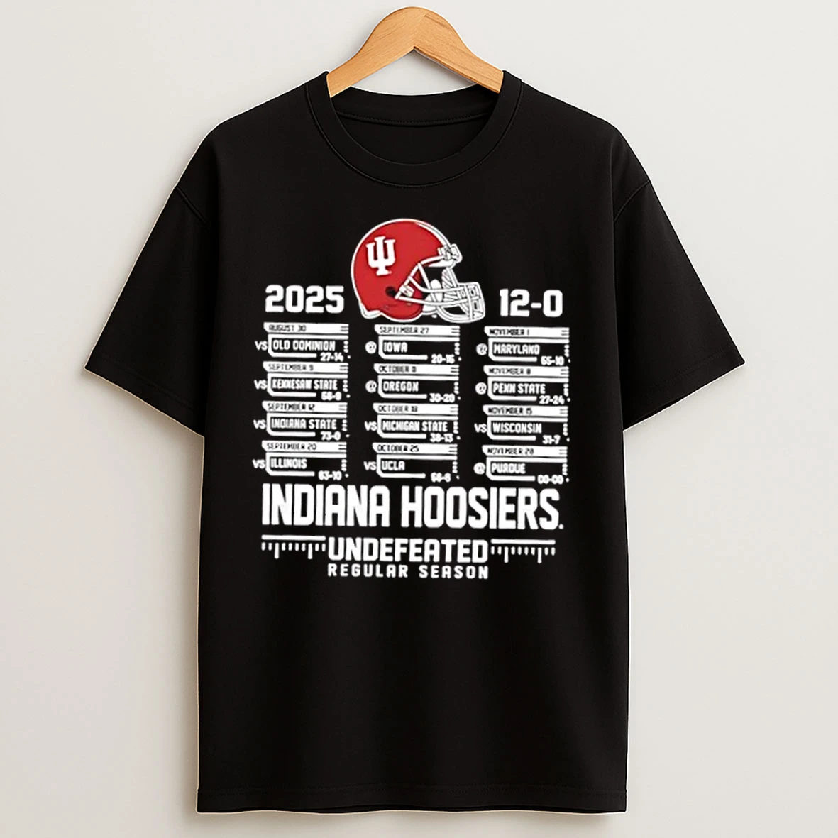 Classic Indiana Hoosiers 2025 Undefeated Regular Season 12 0 T Shirts