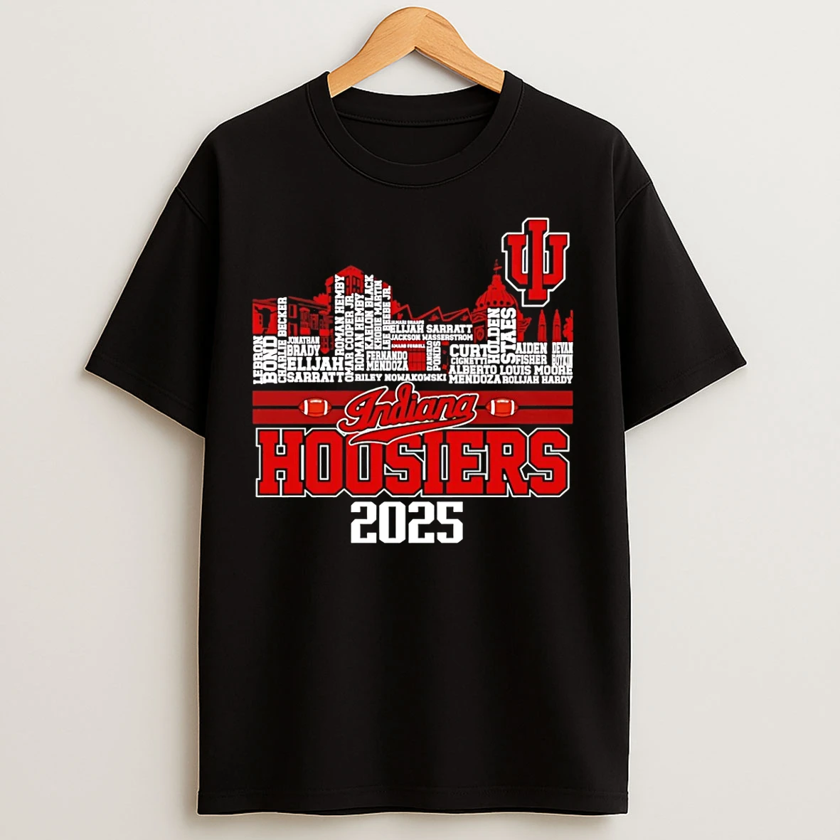 Classic Indiana Hoosiers 2025 Player Names City Skyline T Shirts