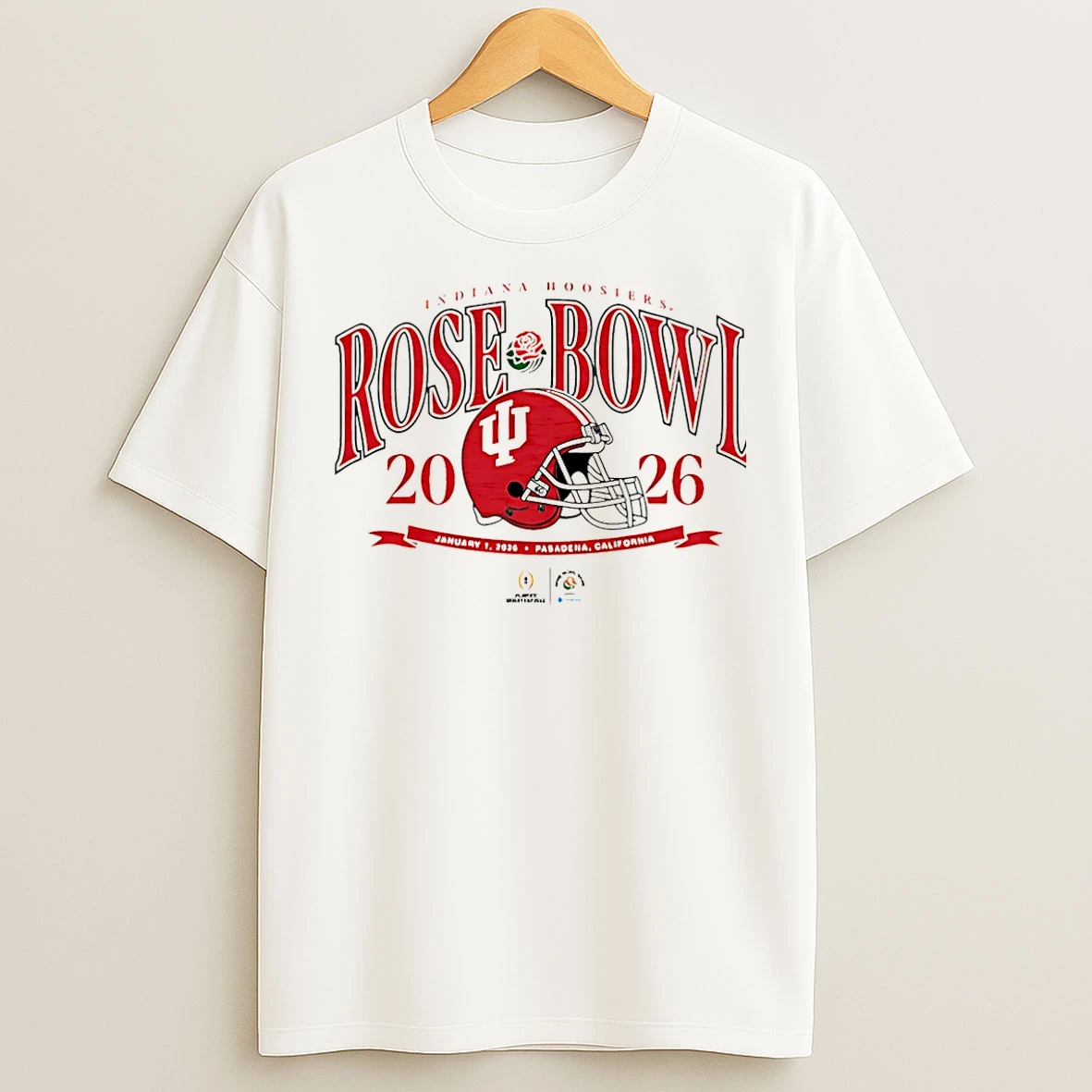 Classic Indiana Hoosiers 2026 Rose Bowl Ash Helmet Christmas T Shirts