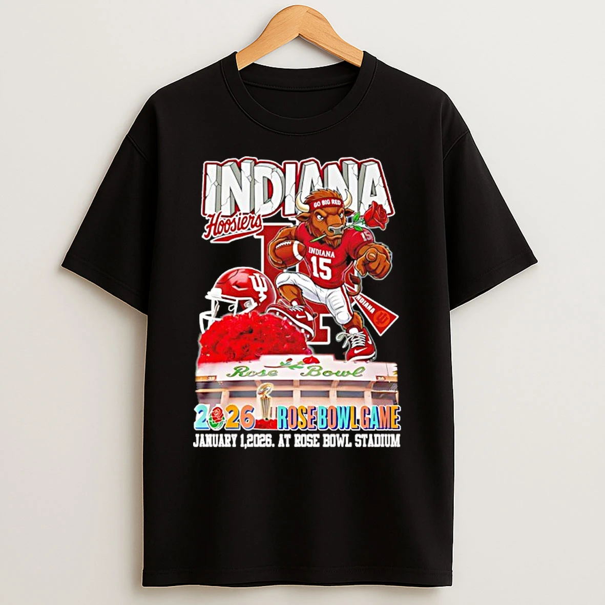 Classic Indiana Hoosiers 2026 Rose Bowl Game Mascot T Shirts
