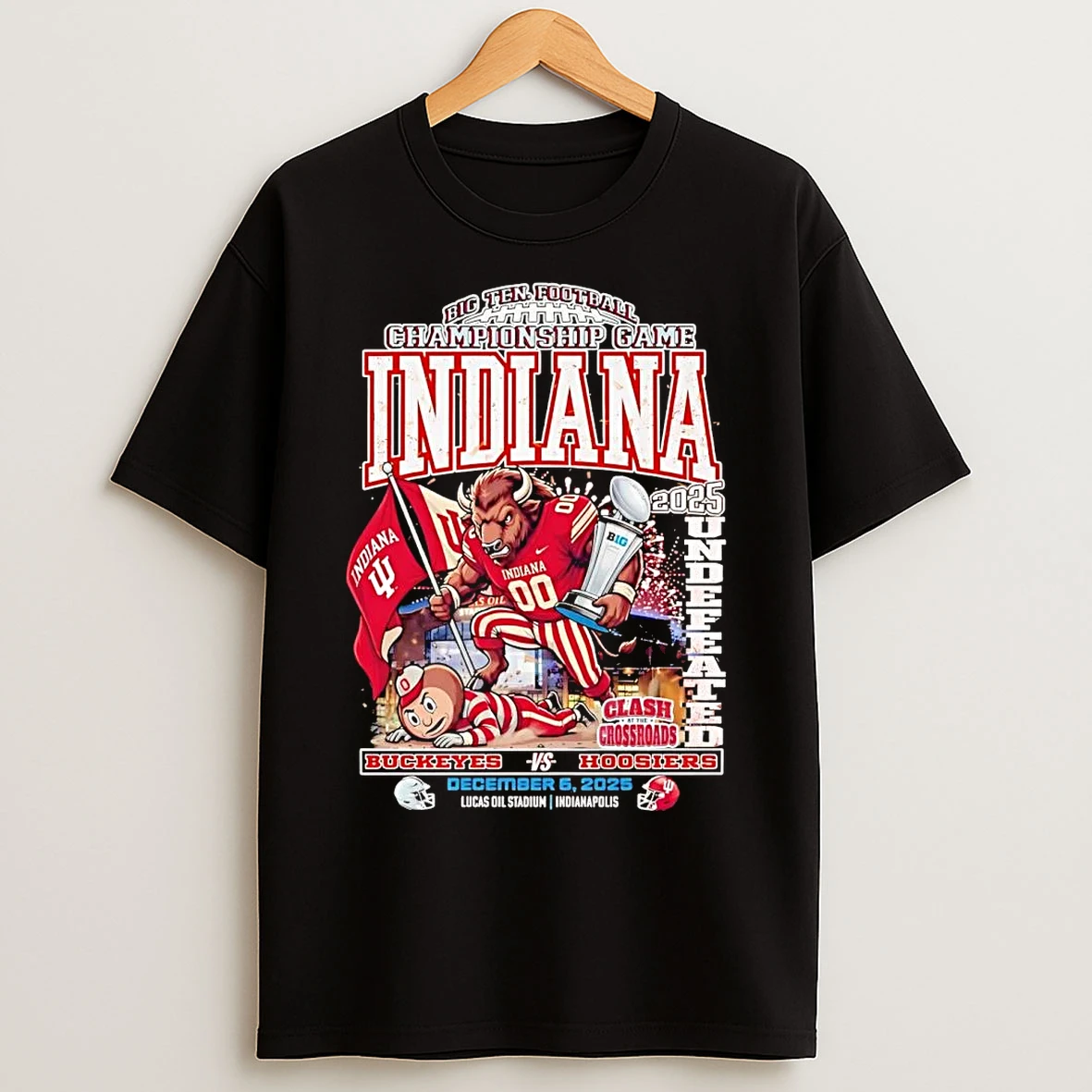 Classic Indiana Hoosiers Big 10 Football Championship Game Undefeated 2025 T Shirts