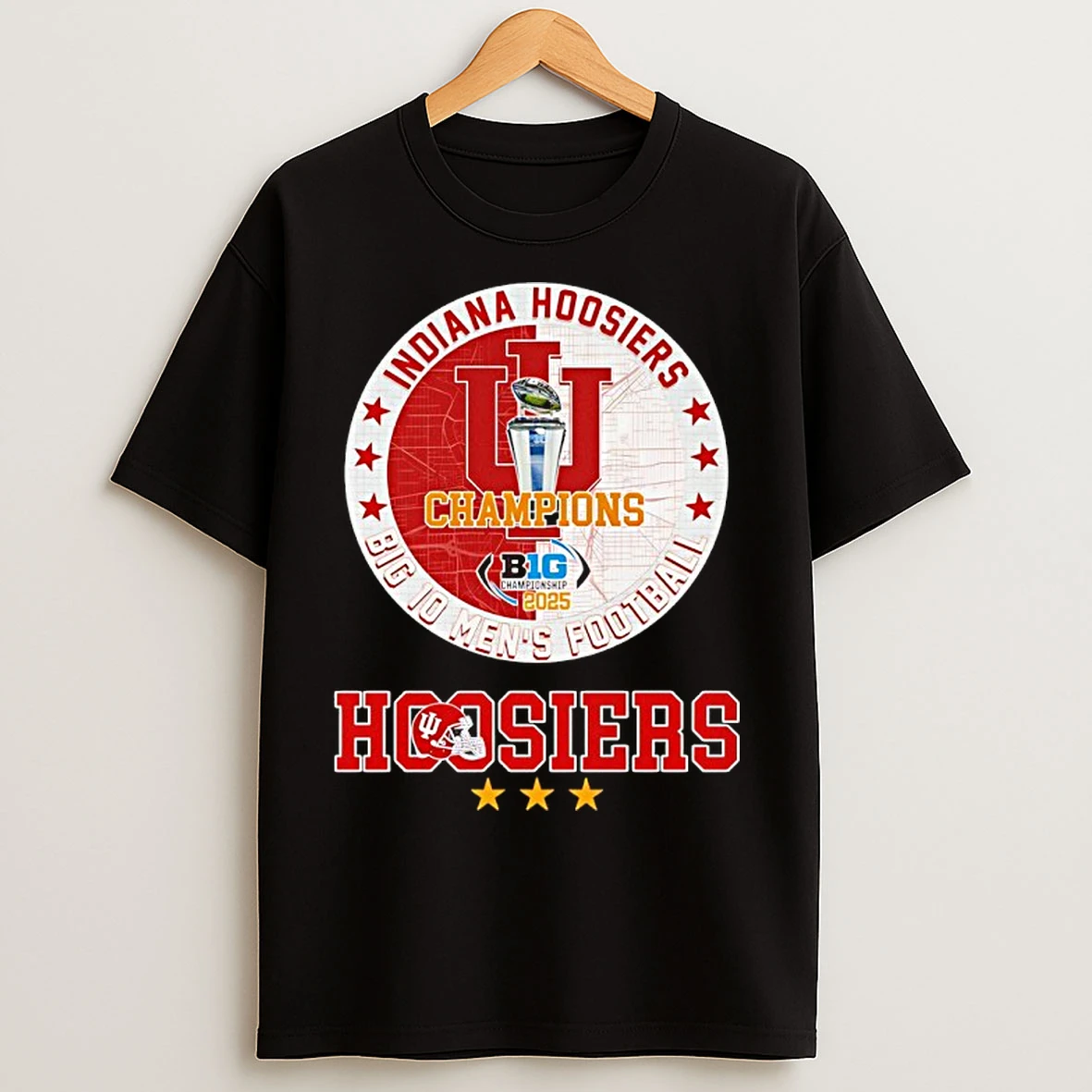 Classic Indiana Hoosiers Big 10 Mens Football Champions 2025 Logo T Shirts