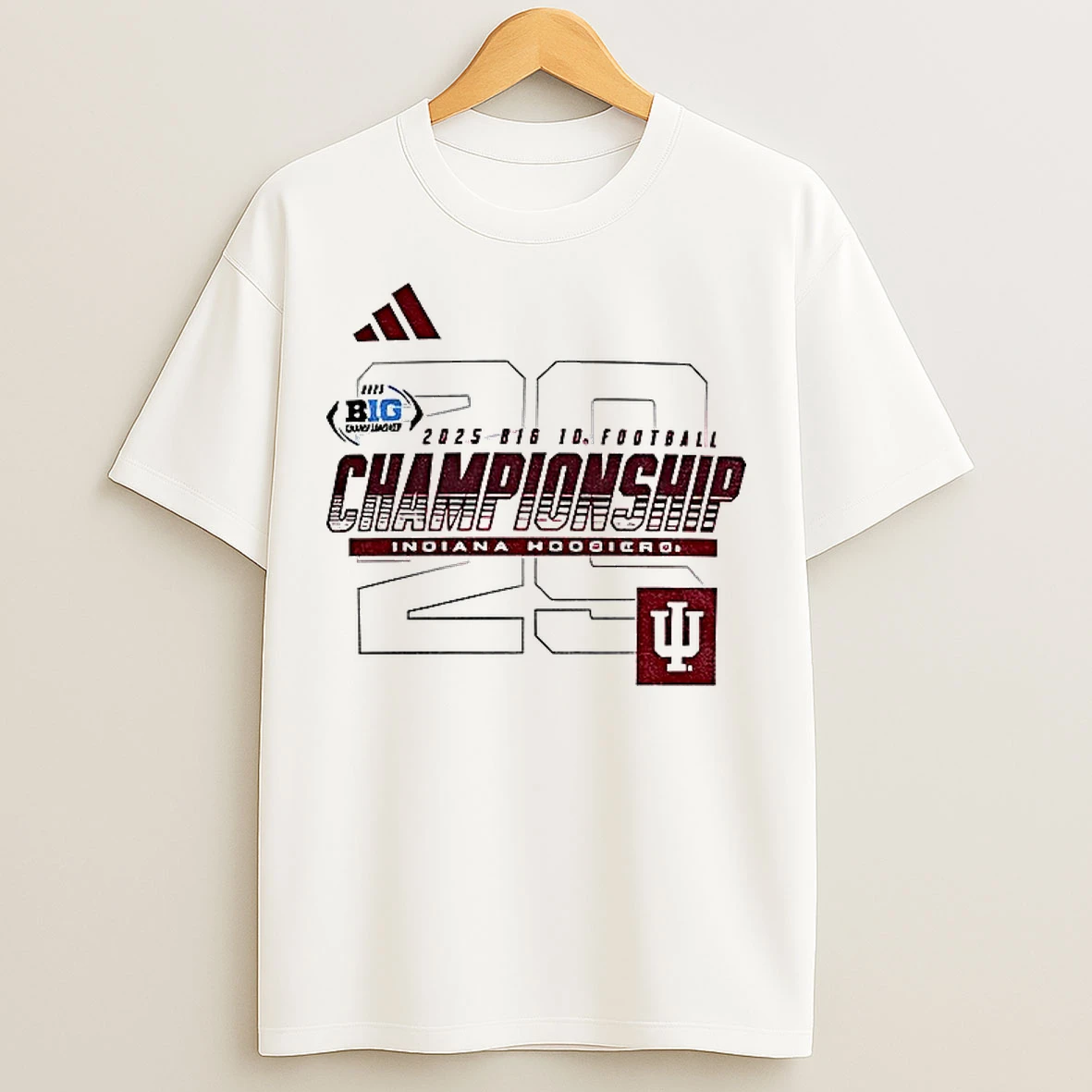 Classic Indiana Hoosiers Big Ten Football Championship Bound 2025 Logo T Shirts